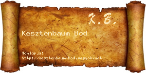Kesztenbaum Bod névjegykártya